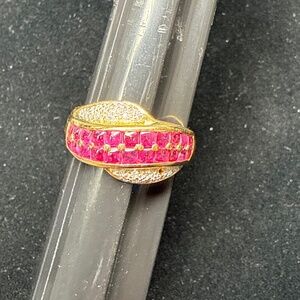 Diamond Invisible set Princess Ruby Ring